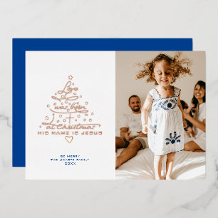 Weihnachtskarte mit Love Was Born und Folien-Chris Folien Feiertagskarte