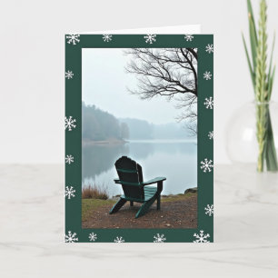Weihnachtskarte mit nebligem See Karte