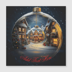 Weihnachtskarte mit Ornament – Benutzerdefinierter Magnetkarte