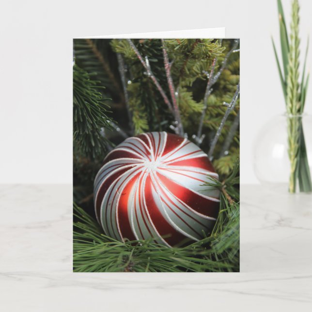 Weihnachtskarte mit Ornament Feiertagskarte (Vorderseite)