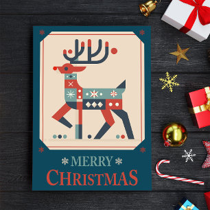 Weihnachtskarte mit Reindeer Illustration Design Poster