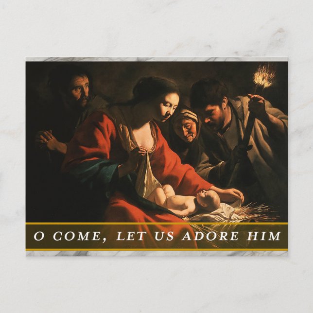 Weihnachtskarte mit religiösem Thema Postkarte (Vorderseite)