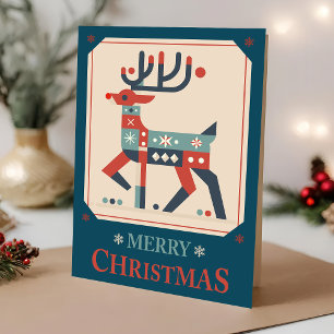 Weihnachtskarte mit Rentier-Illustrationsdesign Karte