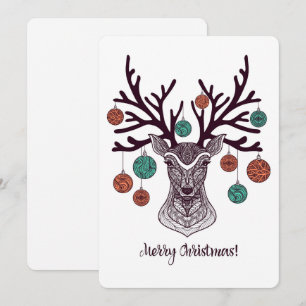Weihnachtskarte mit Rentieren Feiertagskarte