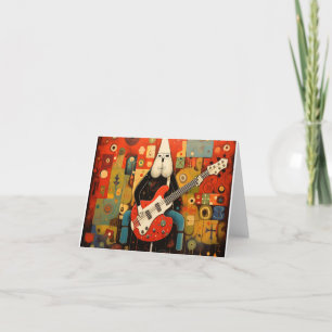 Weihnachtskarte mit Rock and Roll Santa Feiertagskarte