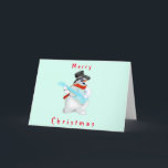 Weihnachtskarte mit Rock Music Snowman Karte<br><div class="desc">Snowman Rock - Frohe Weihnachtskarten - oder Wählen Sie Ihre Lieblingsfarben / Text / Schriftart</div>
