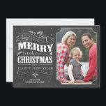 Weihnachtskarte mit rustikalem Chalkboard Feiertagskarte<br><div class="desc">7x5 Rustikale Chalkboard Weihnachtskarte. Personalisierbar. Teil einer Sammlung.</div>