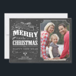 Weihnachtskarte mit rustikalem Chalkboard Feiertagskarte<br><div class="desc">7x5 Rustikale Chalkboard Weihnachtskarte. Personalisierbar. Teil einer Sammlung.</div>