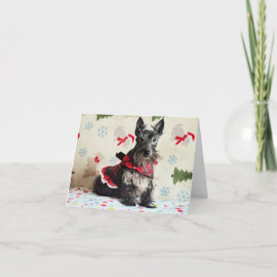 Weihnachtskarte mit Santa Paws (mit Text) Karte