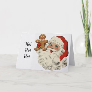 Weihnachtskarte mit Santa und Lebkuchenmann Karte