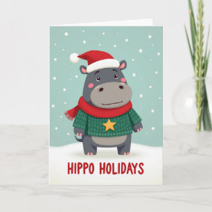 Weihnachtskarte mit schneebedecktem Tier Karte