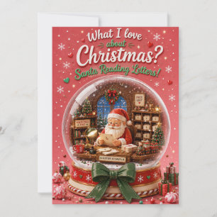 Weihnachtskarte mit Schneekugel und Santa beim Les Einladung