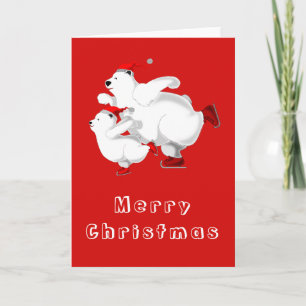 Weihnachtskarte mit Skaten Bears Karte