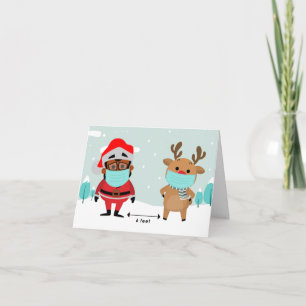 Weihnachtskarte mit sozialer Distanz Karte