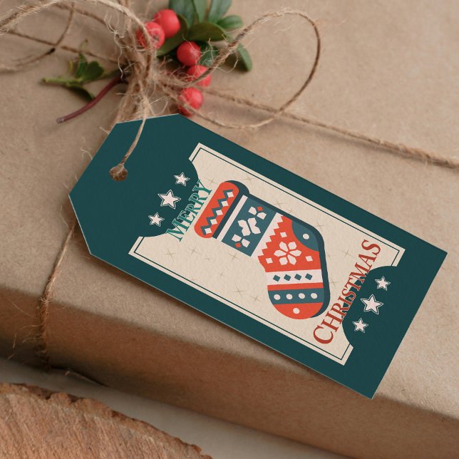 Weihnachtskarte mit Strumpf Illustration Geschenkanhänger (Von Creator hochgeladen)
