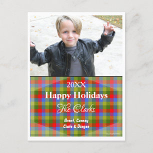 Weihnachtskarte mit Tartan Postcard - HAMbWG Feiertagspostkarte