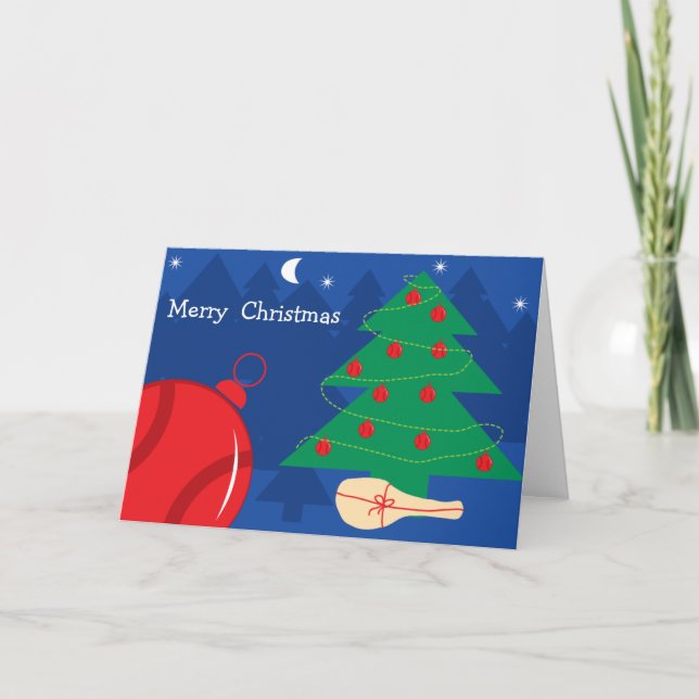 Weihnachtskarte mit Tennisentwurf Feiertagskarte (Vorderseite)
