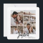 Weihnachtskarte mit vielen Fotos Feiertagskarte<br><div class="desc">Freuen Sie sich auf die Weihnachtskarte mit vielen Fotos. Modernes,  rotes und weißes Urlaubsstil. Skripttext mit einem modernen Rand. Handgemalt gestreifter Rücker. Ändern Sie die Paketfarbe,  um sie anzupassen.</div>