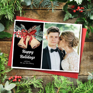 Weihnachtskarte mit Vintage-Glocken Feiertagskarte