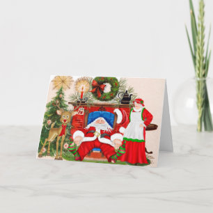 Weihnachtskarte mit Weihnachtsmann Feiertagskarte