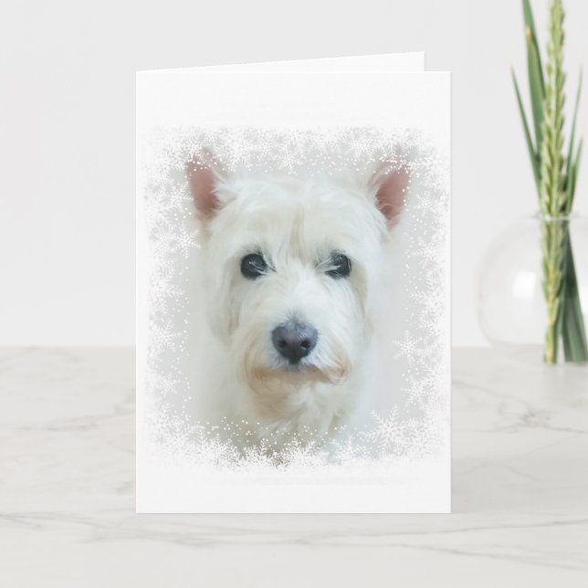Weihnachtskarte mit Westie Feiertagskarte (Vorderseite)