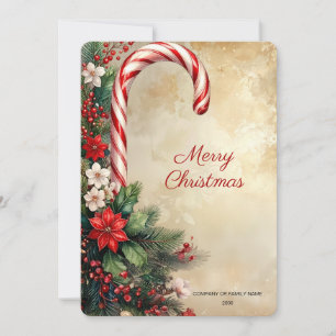 Weihnachtskarte mit Zuckerstange Feiertagskarte