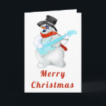Weihnachtskarte Musical Snowman mit Gitarre Karte<br><div class="desc">Snowman mit Gitarre - Frohe Weihnachten MIGNED-Bild</div>