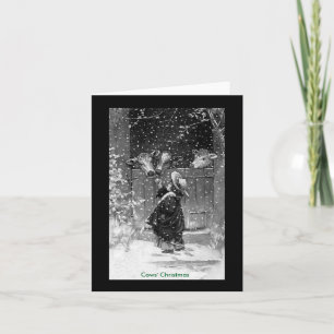 Weihnachtskarte/Note Card: Vintage Kuhweihweihnach Feiertagskarte