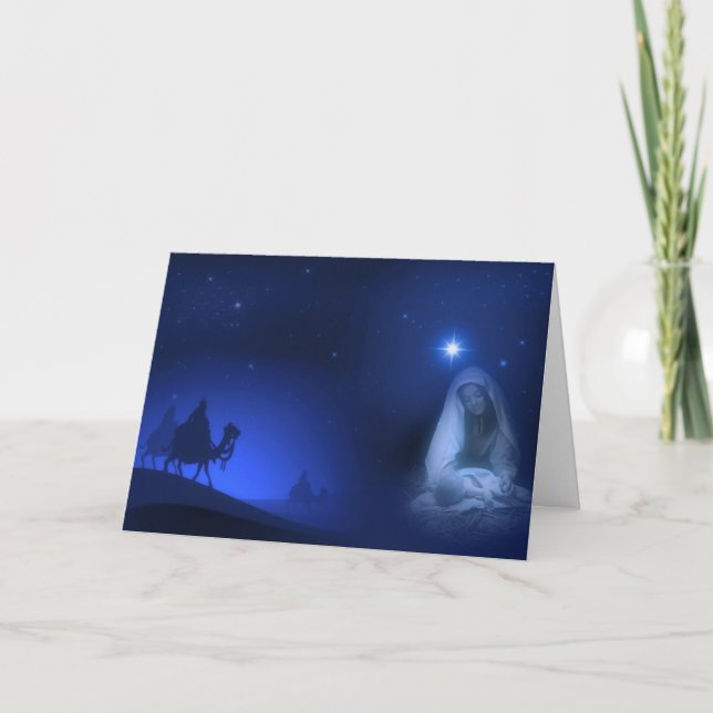 Weihnachtskarte Oh heilige Nacht Feiertagskarte (Vorderseite)