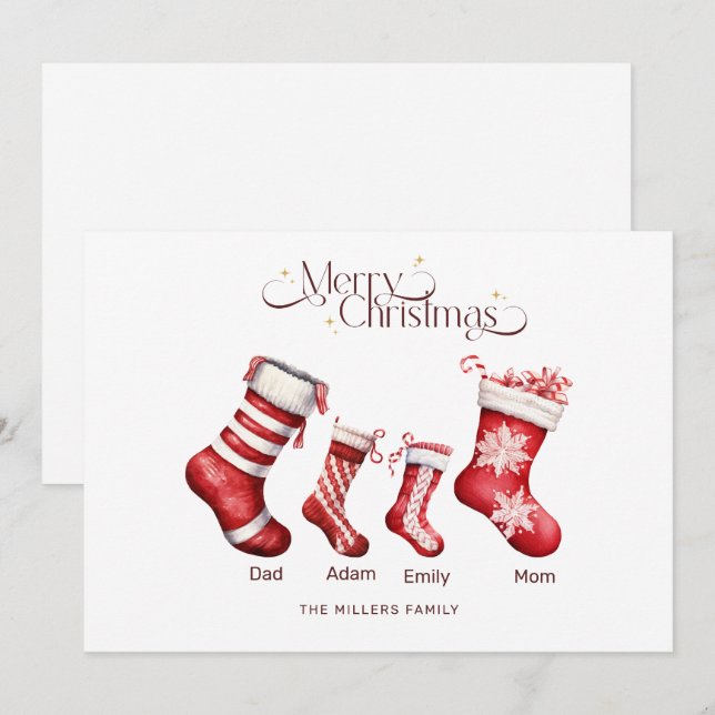 Weihnachtskarte Personalisiert Frohe Weihnachten (Vorne/Hinten)
