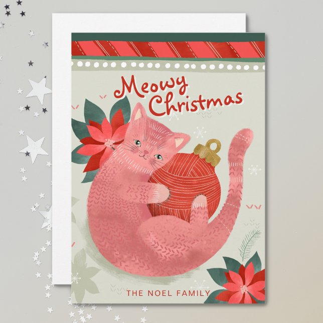 Weihnachtskarte Pink Cat Weihnachten (Von Creator hochgeladen)