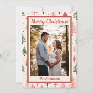 Weihnachtskarte Pink Tree Feiertagskarte