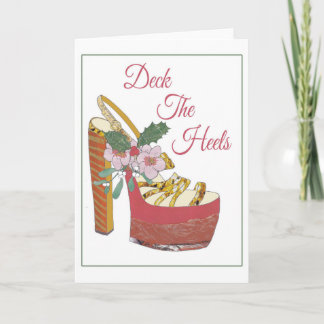 Weihnachtskarte. Plattform der Heels. Feiertagskarte