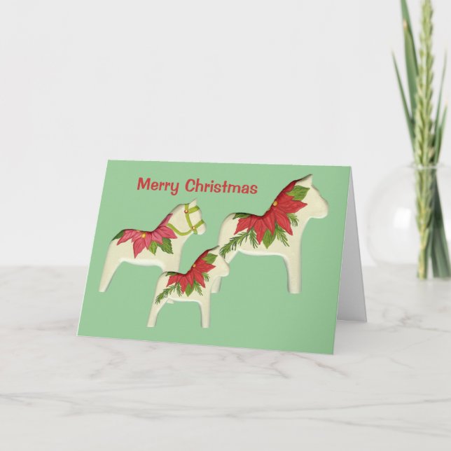 Weihnachtskarte Poinsettia Feiertagskarte (Vorderseite)