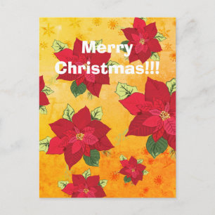Weihnachtskarte Poinsettien-Blüte Feiertagspostkarte