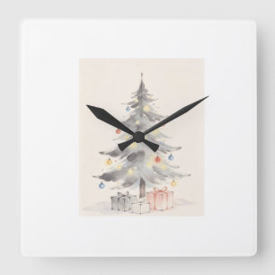 Weihnachtskarte Quadratische Wanduhr