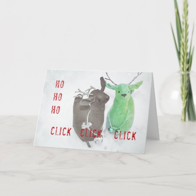WEIHNACHTSKARTE RENTIER PAUSE DANKESKARTE (Vorderseite)