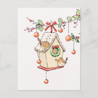 Weihnachtskarte Robin Christmas Card Ankündigungspostkarte