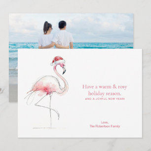 Weihnachtskarte Rosa Flamingo Florida Feiertagskar Feiertagskarte