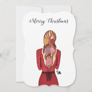 Weihnachtskarte - Rose Feiertagskarte