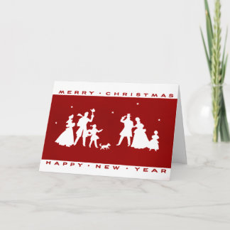 Weihnachtskarte Rote Silhouette Feiertagskarte