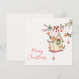 Weihnachtskarte Rotkehlchen Karte