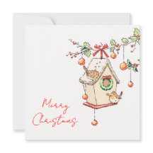 Weihnachtskarte Rotkehlchen