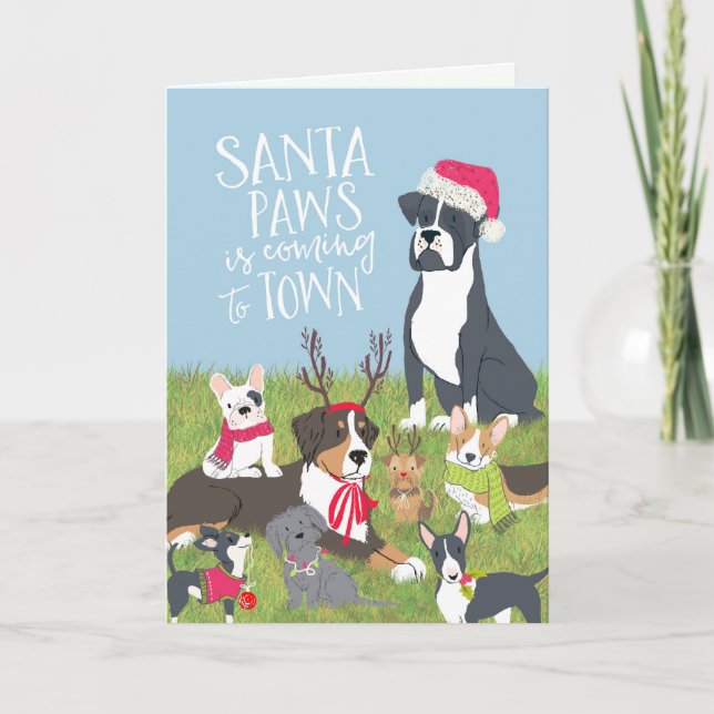 Weihnachtskarte "Santa Paws" Feiertagskarte (Vorderseite)