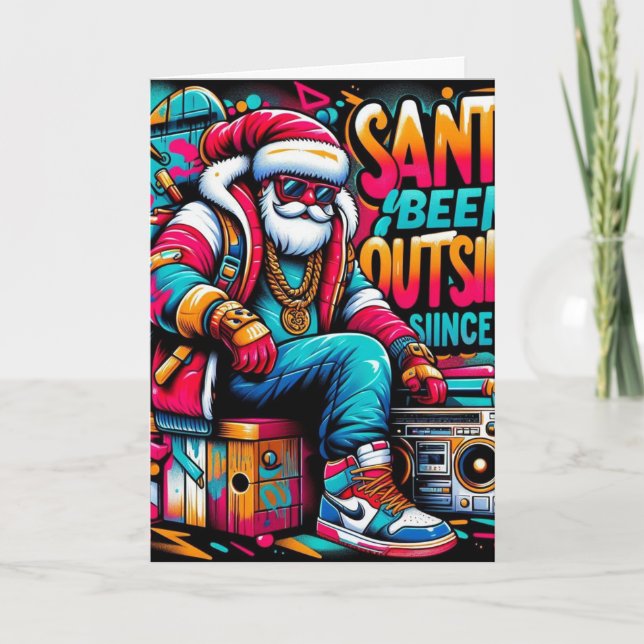 Weihnachtskarte Santa war draußen Karte (Vorderseite)