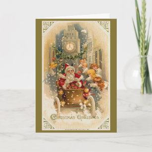 Weihnachtskarte 'Santas Mitternachtsfahrt' Feiertagskarte