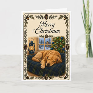Weihnachtskarte - Schlafender Hund Feiertagskarte