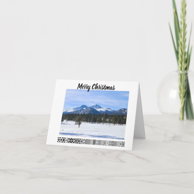 Weihnachtskarte Schnee Berge Karte (Vorderseite)