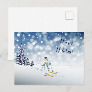 Weihnachtskarte Schneemann Postkarte