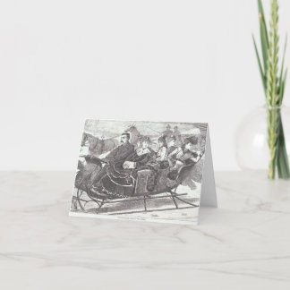 Weihnachtskarte SLEIGH BELLES (1869) Feiertagskarte